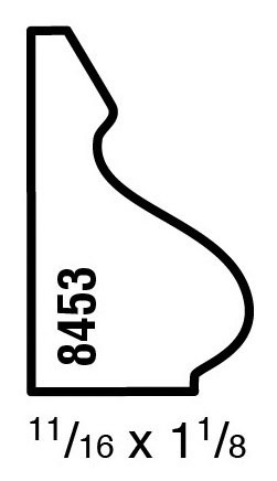 Main 1 - (8453) 11/16" X 1-1/8" CLEAR PINE BASE CAP MOULDING - Arlington Coal & Lumber