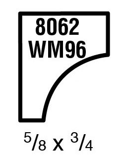 Main 1 - (8062) 5/8" X 3/4" CLEAR PINE SCOTIA MOULDING - Arlington Coal & Lumber