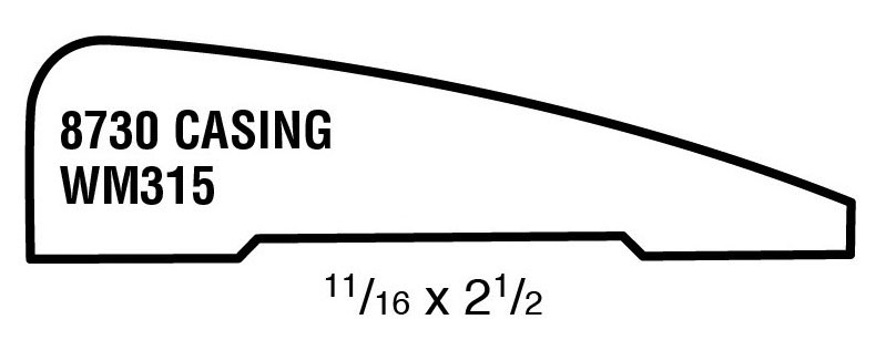 Main 1 - (8730) 11/16" X 2-1/2" CLEAR PINE RANCH/CLAMSHELL CASING - Arlington Coal & Lumber