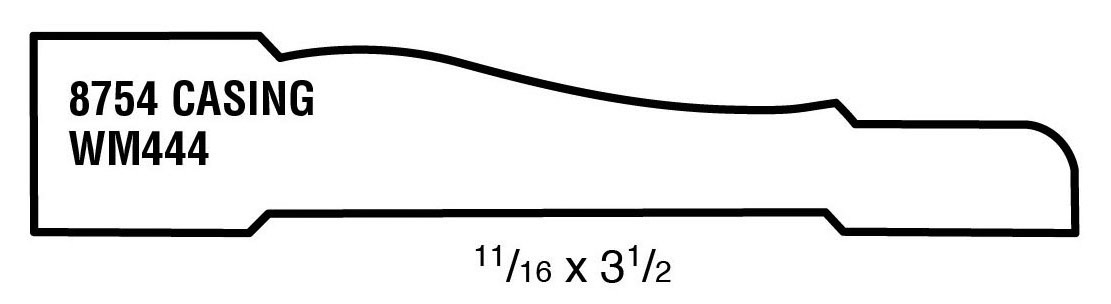Main 1 - (8754) 11/16" X 3-1/2" CLEAR PINE COLONIAL CASING - Arlington Coal & Lumber