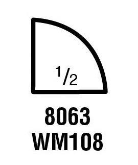 Main 1 - (8063) 1/2" X 1/2" CLEAR PINE QUARTER ROUND MOULDING - Arlington Coal & Lumber