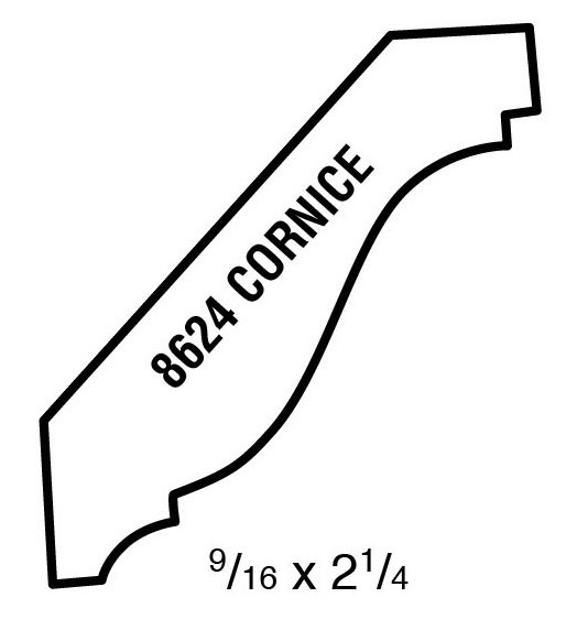 Main 1 - (8624) 9/16" X 2-1/4" CLEAR PINE CORNICE MOULDING - Arlington Coal & Lumber