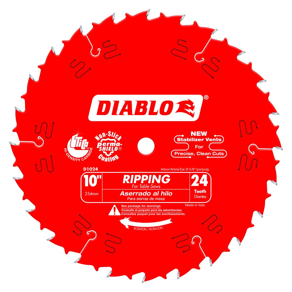 Main 1 - DIABLO 10" X 24TH RIPPING SAW BLADE (D1024X) - Arlington Coal & Lumber