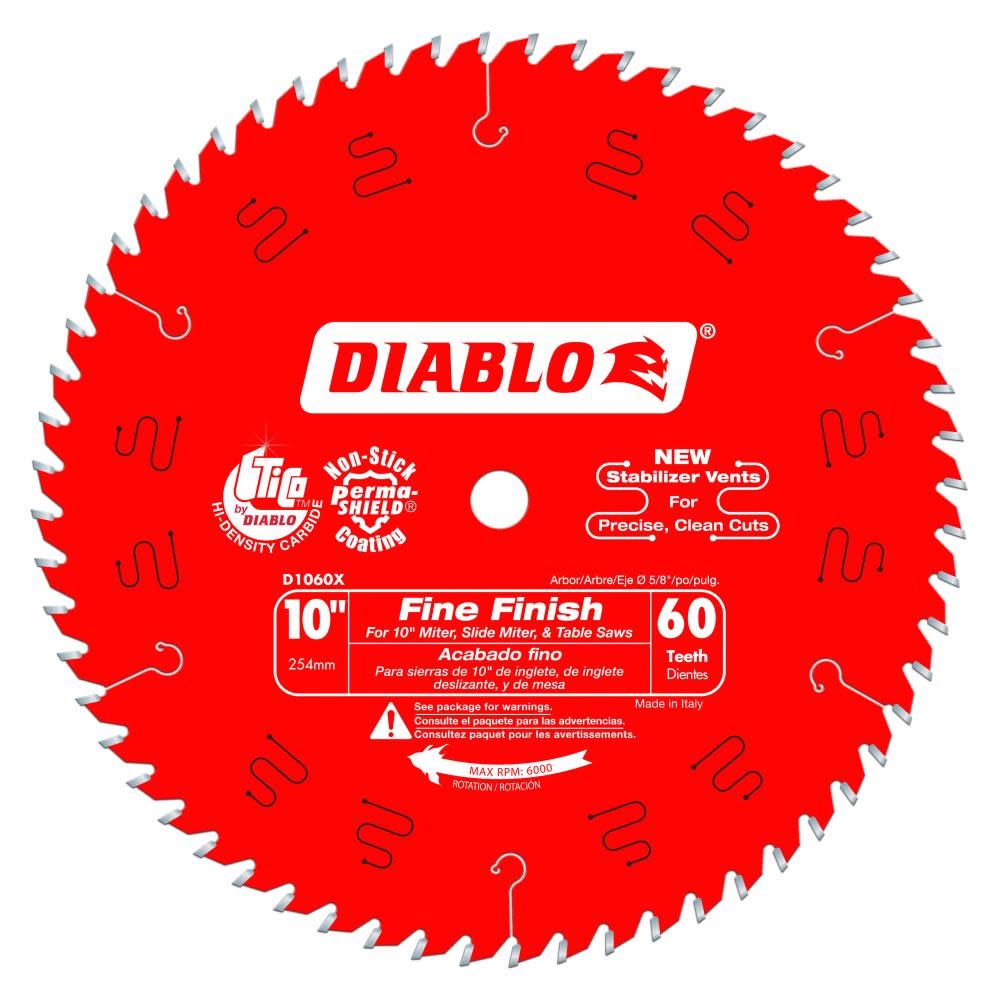 Main 1 - DIABLO 10" X 60TH FINISH SAW BLADE (D1060X)  - Arlington Coal & Lumber