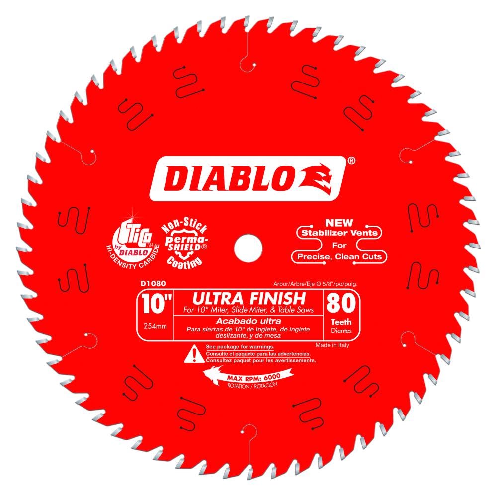 Main 1 - DIABLO 10" X 80TH ULTRA FINISH SAW BLADE (D1080X) - Arlington Coal & Lumber