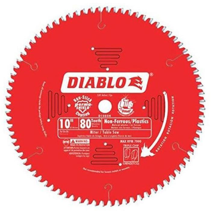 Main 1 - DIABLO 10" X 80TH BLADE NON-FEROUS PLST (D1080N)  - Arlington Coal & Lumber