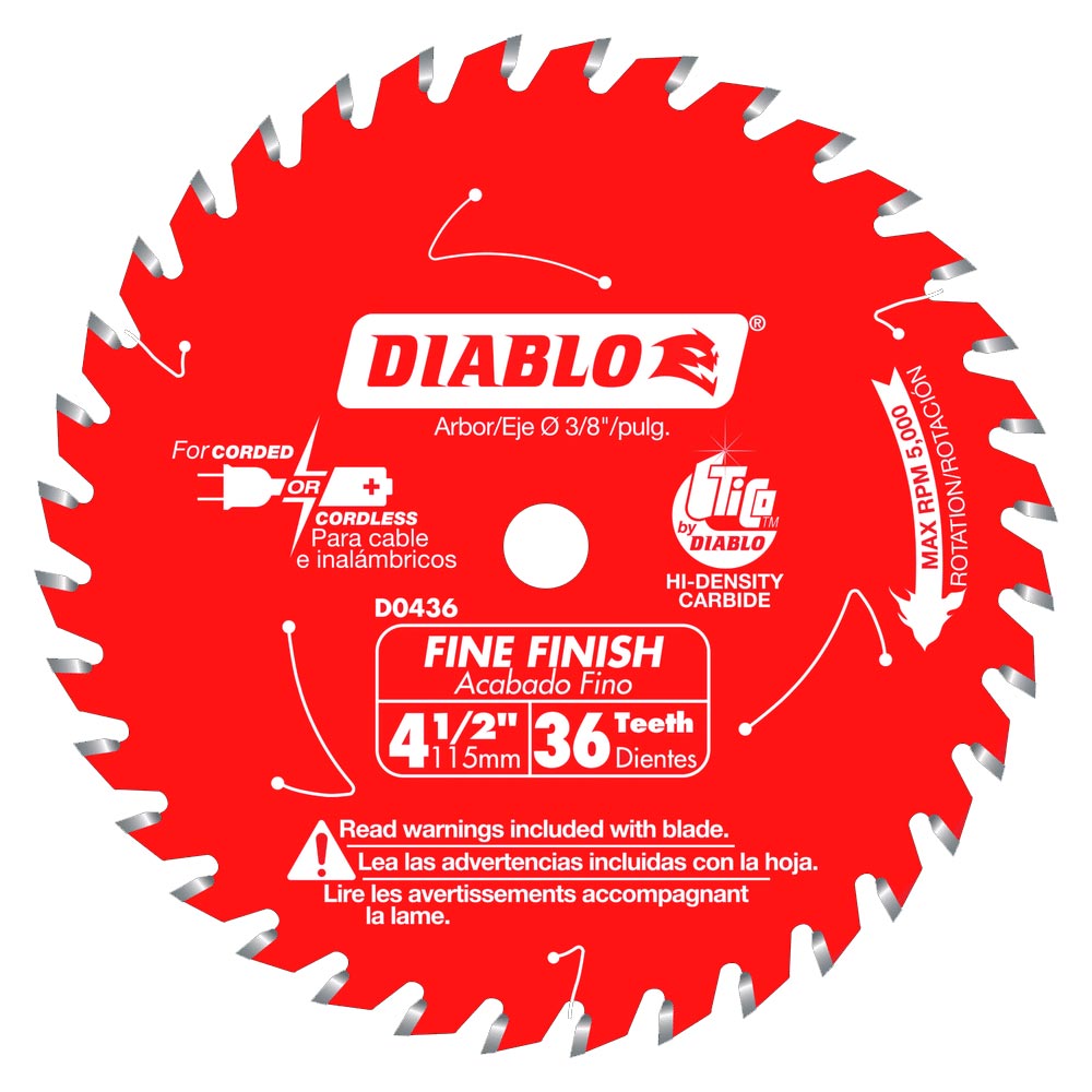 Main 1 - DIABLO 4-3/8" X 36TH FINISHING SAW BLADE (D0436X) - Arlington Coal & Lumber