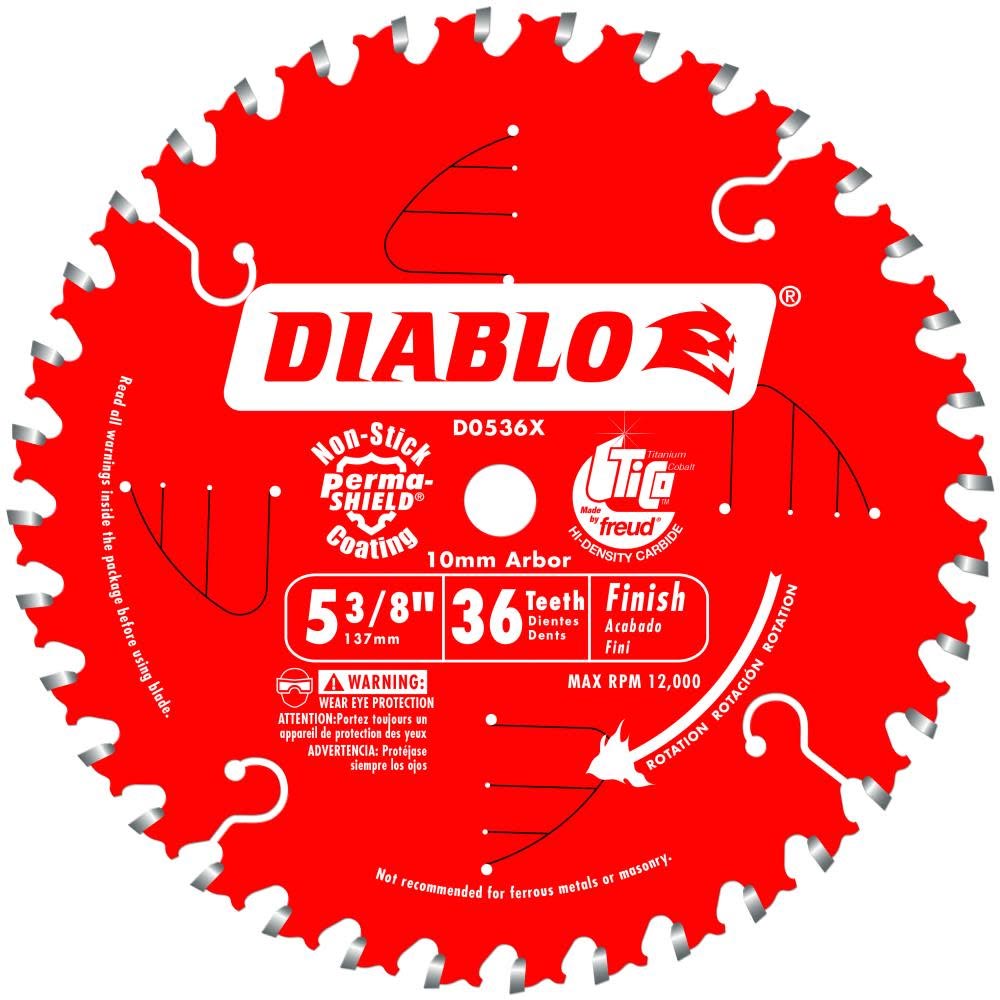 Main 1 - DIABLO 5-3/8 X 36TH FINISHING SAW BLADE (D0536X) - Arlington Coal & Lumber