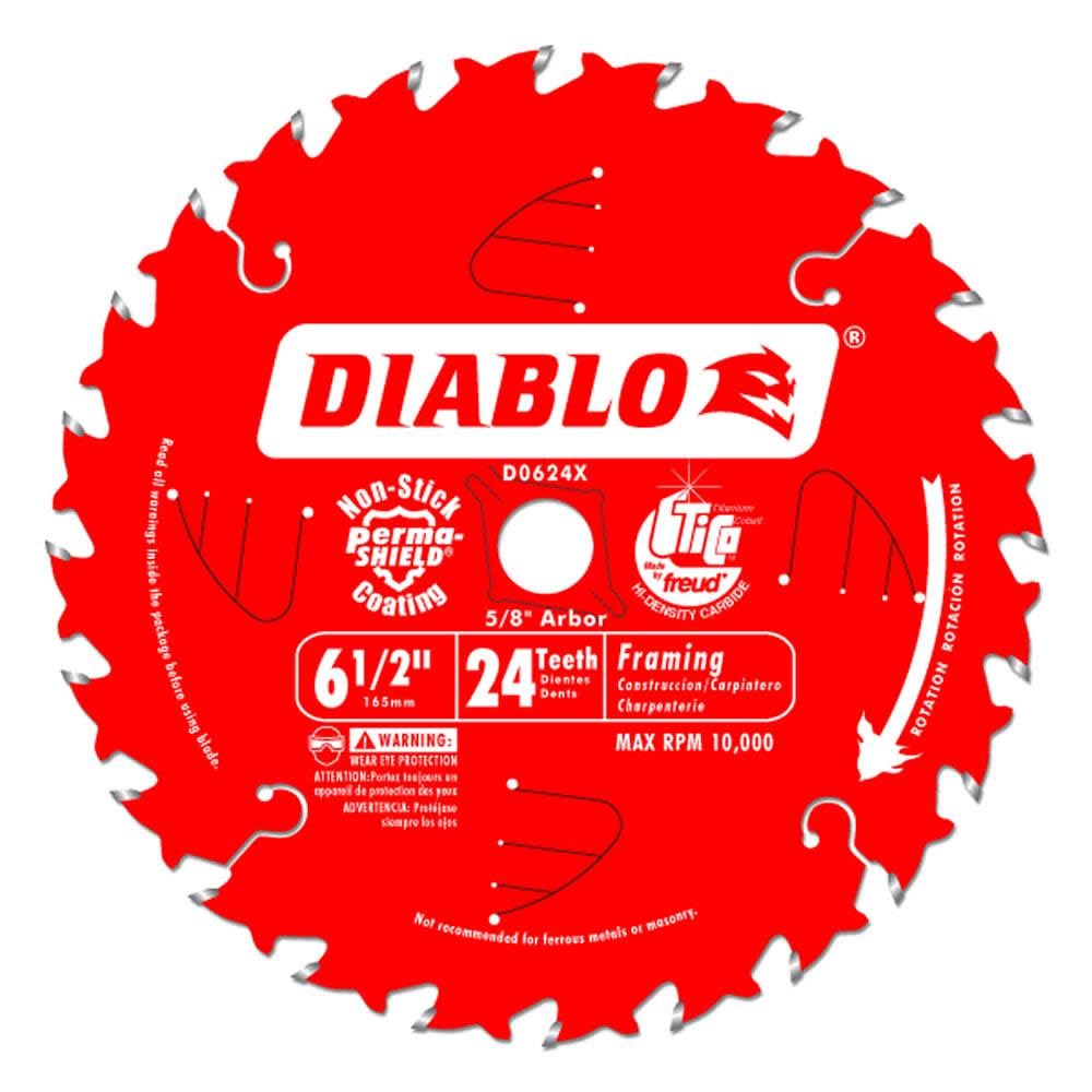Main 1 - DIABLO 6-1/2" X 24TH FRAMING SAW BLADE (D0624X) - Arlington Coal & Lumber
