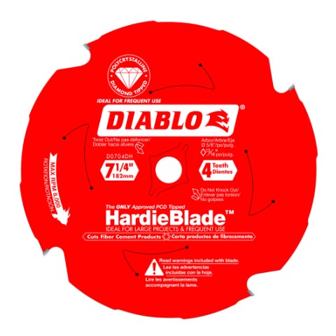Main 1 - DIABLO 7-1/4" X 4TH PCD FIBER CEMENT SAW BLADE (D0704DH) - Arlington Coal & Lumber