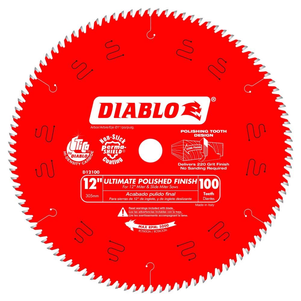 Main 1 - DIABLO 12" X 100TH ULTRA FINE FINISH SAW BLADE (D12100X) - Arlington Coal & Lumber