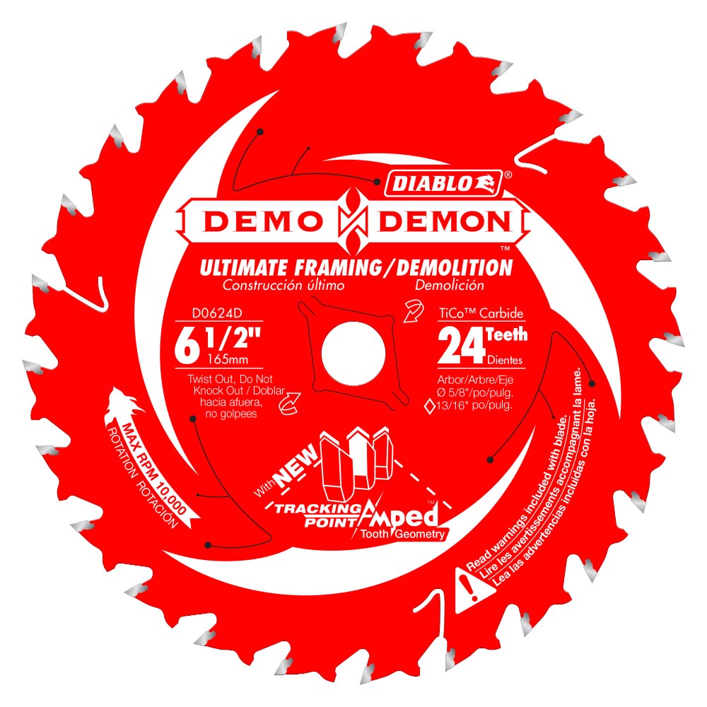 Main 1 - DIABLO 6-1/2" X 24TH DEMO-DEMON SAW BLADE (D0624DA) - Arlington Coal & Lumber