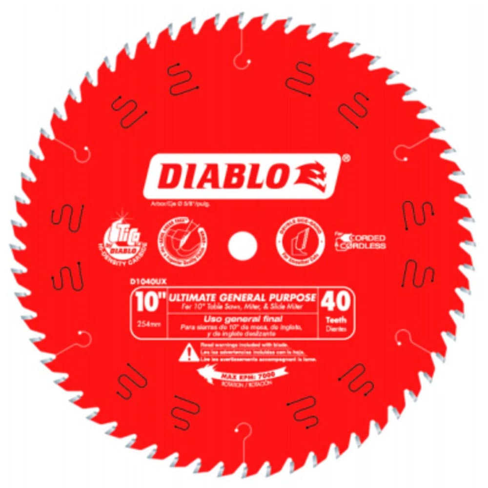 DIABLO 10" X 40TH GENERAL PURPOSE SAW BLADE (D1040UX) - Arlington Coal & Lumber