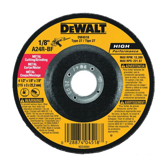 Main 1 - DW4518 METAL ABRAS WHEEL 4-1/2 - Arlington Coal & Lumber