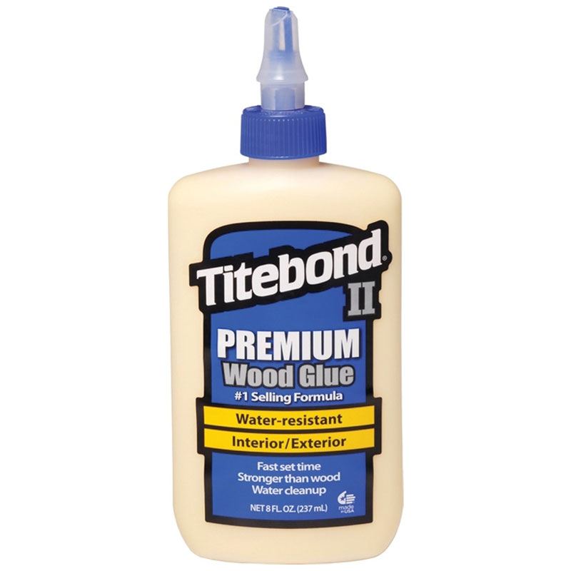 Main 1 - TITEBOND II PREMIUM WOOD GLUE INTERIOR/EXTERIOR WATER-RESISTANT 8OZ (BLUE) - Arlington Coal & Lumber