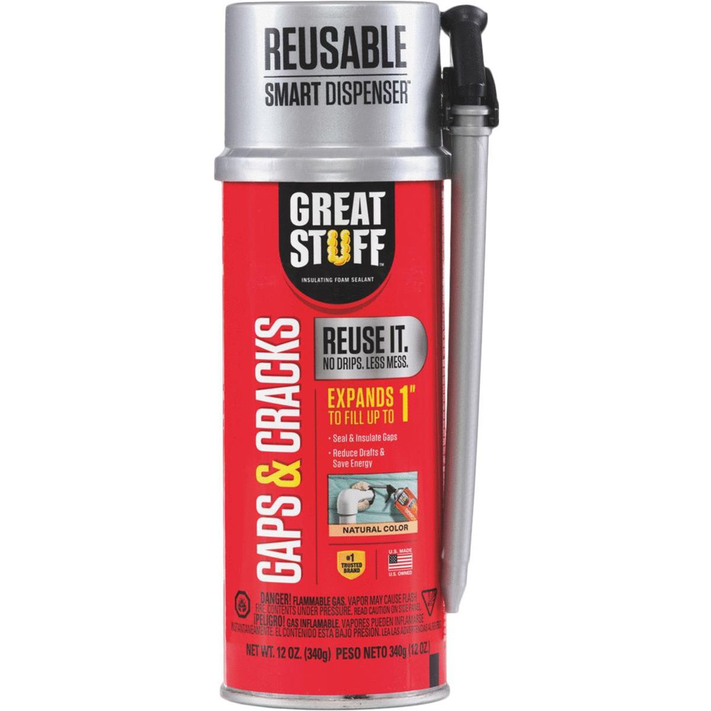 Main 1 - GREAT STUFF GAPS & CRACKS SMART DISPENSER FOAM SEALANT INSULATION 12OZ (RED CAN) - Arlington Coal & Lumber