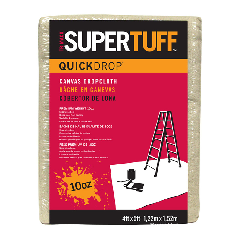 Main 1 - SUPERTUFF 4 X 5 FT 10 OZ CANVAS DROPCLOTH (51125) RED - Arlington Coal & Lumber
