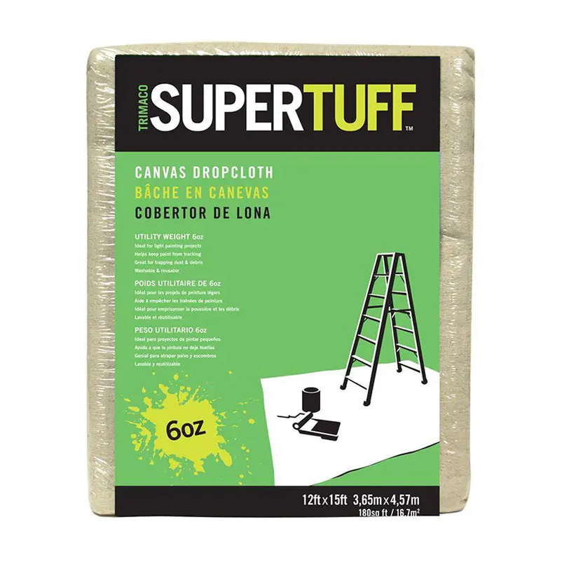 Main 1 - SUPERTUFF 12 X 15 FT 6 OZ CANVAS DROPCLOTH (56703) GREEN - Arlington Coal & Lumber