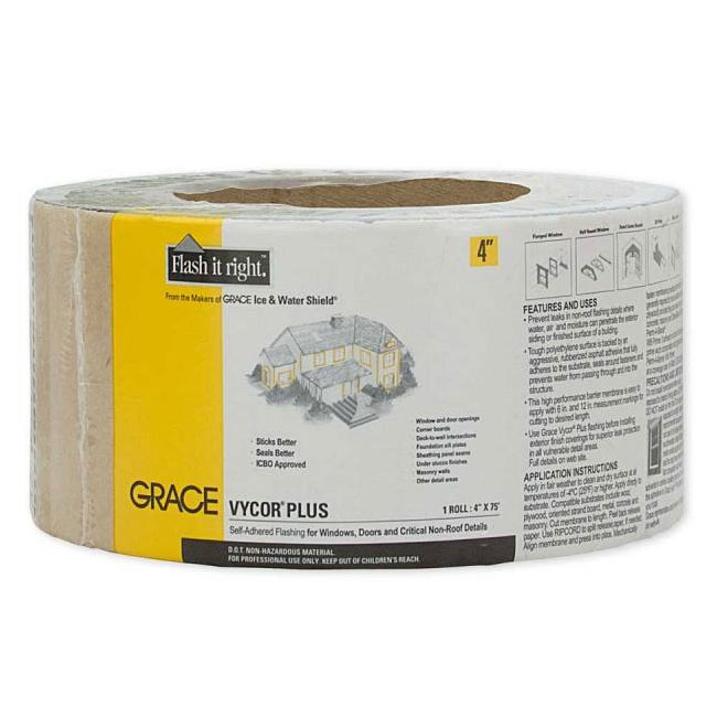Main 1 - GRACE 4" X 75 FT VYCOR PLUS SELF ADHERED FLASHING (18/BX) - Arlington Coal & Lumber