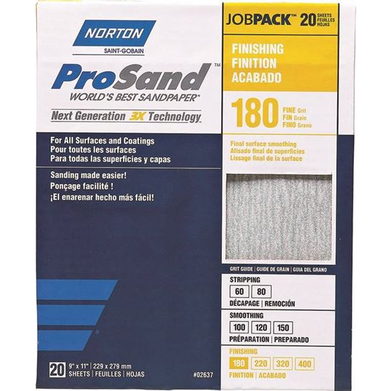 Main 1 - SANDPAPER AL OXIDE 9X11IN P180 - Arlington Coal & Lumber
