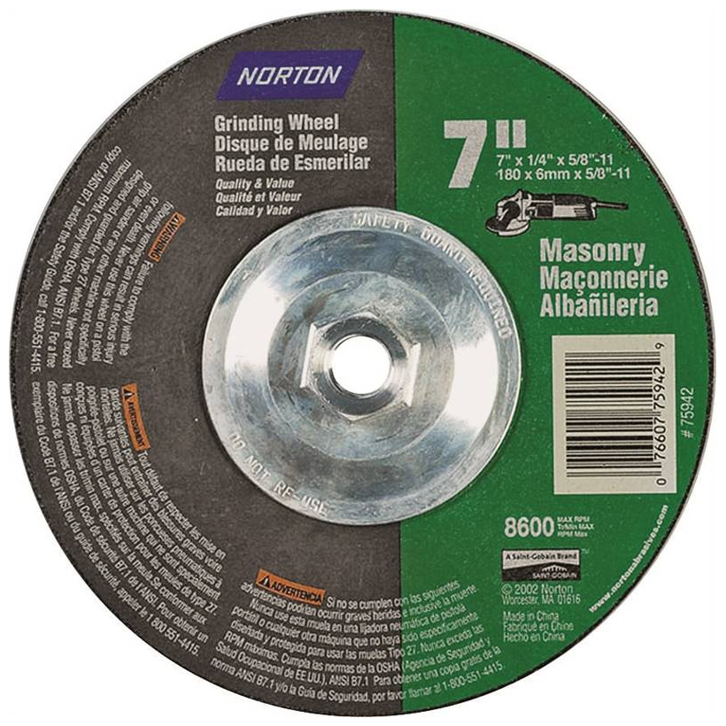 Main 1 - 07660775942 MASNRY GRINDING  WH SIL CARB 7" - Arlington Coal & Lumber