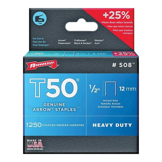 Main 1 - ARROW 1/2" T50 STAPLE 1250PK - Arlington Coal & Lumber