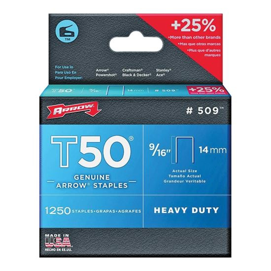 Main 1 - ARROW 9/16" T50 STAPLE 1250PK (#509) - Arlington Coal & Lumber