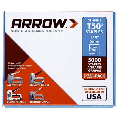 Main 1 - ARROW 1/4" T50 STAPLE PRO PACK 5000 CT (#504IP)  - Arlington Coal & Lumber