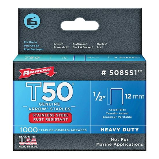 Main 1 - STAPLE SS T50 1000PK 1/2IN - Arlington Coal & Lumber