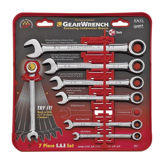 Main 1 - 9317 7PC SAE GEARWRENCH SET WRENCH GEAR SET 7PC SAE FINEPT - Arlington Coal & Lumber