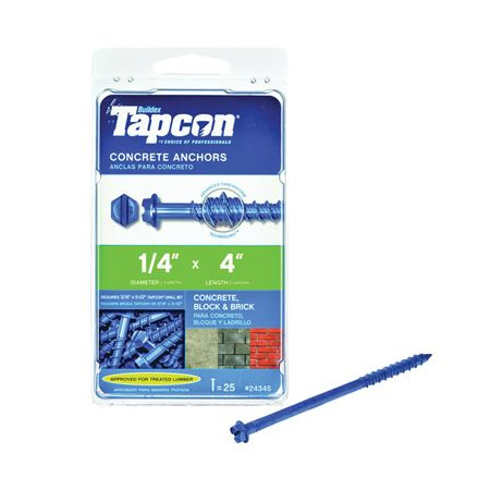 Main 1 - TAPCON 1/4 X 4" HEX HEAD MASONRY SCREW 25 PK (#24345) - Arlington Coal & Lumber