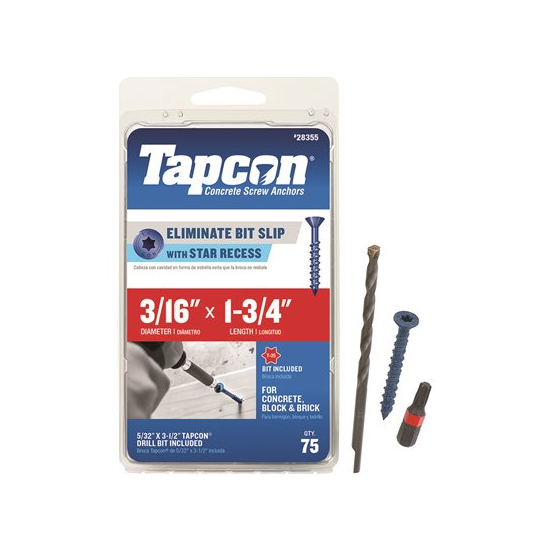 Main 1 - TAPCON 3/16 X 1-3/4" P/HEAD MASONRY SCREW 75 PK (#24355) - Arlington Coal & Lumber