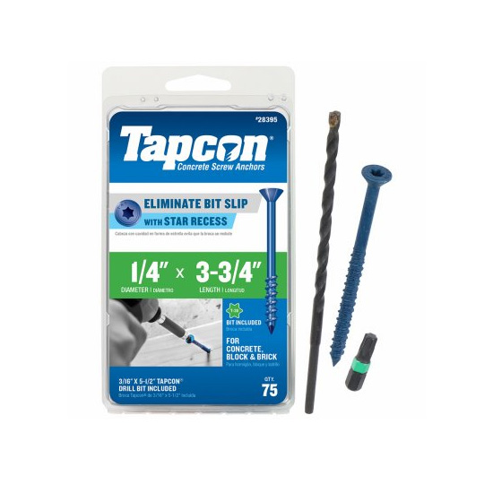 TAPCON 1/4 X 3-3/4" P/HEAD MASONRY SCREW 75 PK (#24395) - Arlington Coal & Lumber