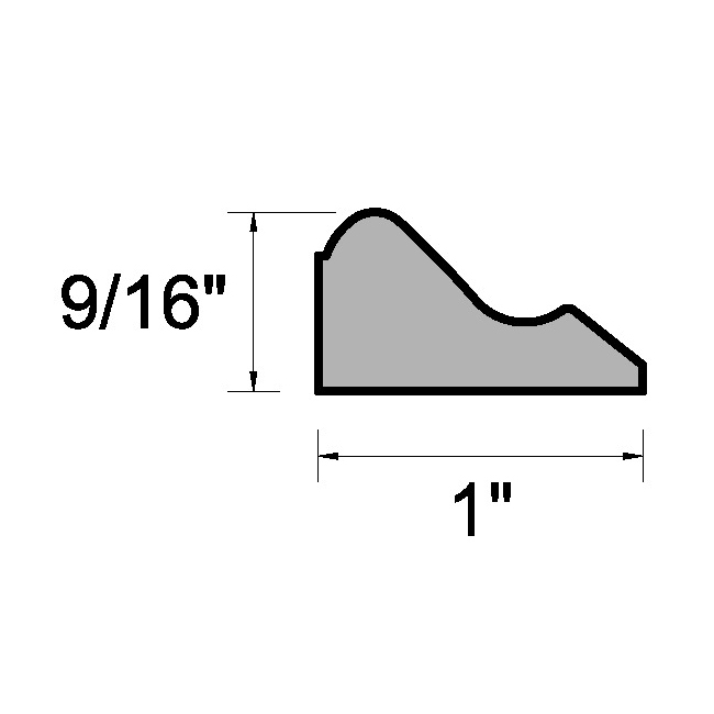 Main 3 - (B658) 9/16" X 1" CLEAR PINE BASE CAP MOULDING - Arlington Coal & Lumber