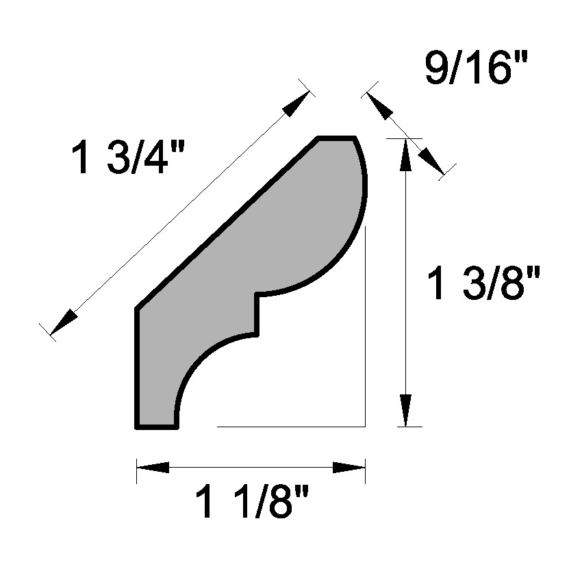 Main 3 - (8016) 9/16" X 1-3/4" CLEAR PINE BED MOULDING - Arlington Coal & Lumber