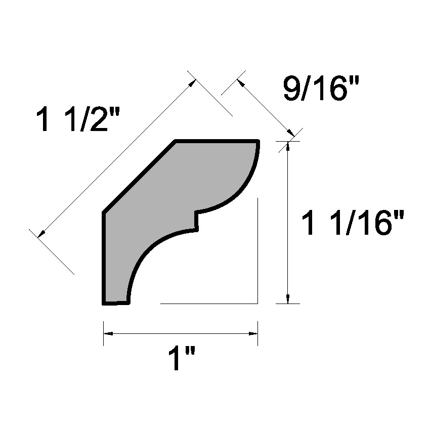 Main 3 - (8017) 9/16 X 1-1/2" CLEAR PINE BED MOULDING - Arlington Coal & Lumber