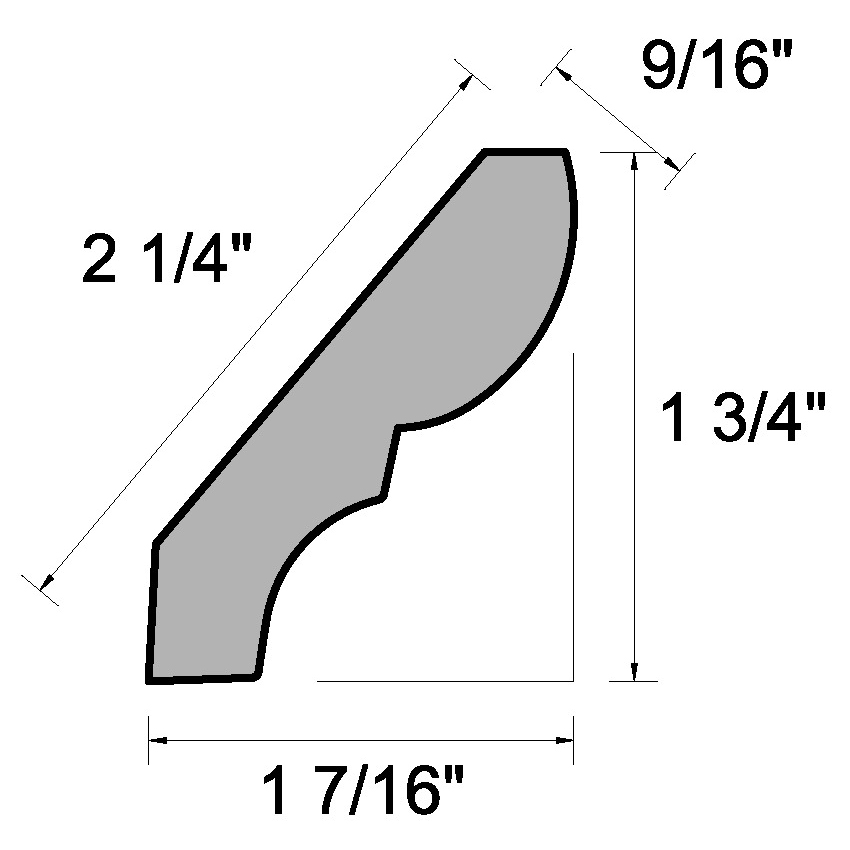 Main 1 - (8018) 9/16" X 2-1/4" CLEAR PINE BED MOULDING - Arlington Coal & Lumber