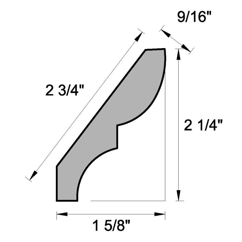 Main 1 - (8019) 9/16" X 2-3/4" CLEAR PINE BED MOULDING - Arlington Coal & Lumber