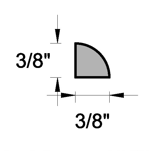 Main 1 - (8058) 3/8" X 3/8" CLEAR PINE QUARTER ROUND MOULDING - Arlington Coal & Lumber