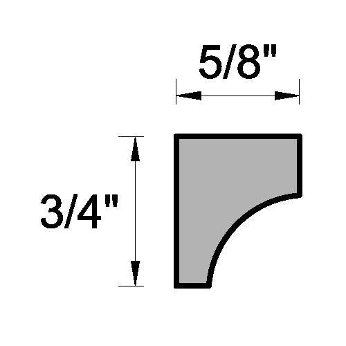 Main 3 - (8062) 5/8" X 3/4" CLEAR PINE SCOTIA MOULDING - Arlington Coal & Lumber