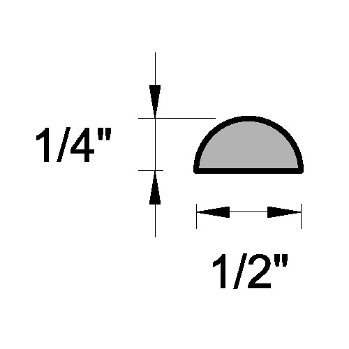 Main 3 - (8070) 1/4" X 1/2" CLEAR PINE HALF ROUND MOULDING - Arlington Coal & Lumber