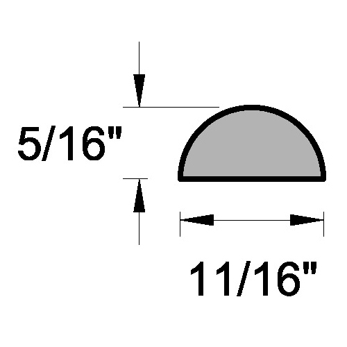 Main 3 - (8077) 3/8" X 11/16" CLEAR PINE HALF ROUND MOULDING - Arlington Coal & Lumber
