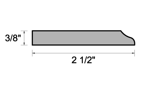 Main 3 - (8093A) 3/8" X 2-1/2" CLEAR PINE STOP BEAD MOULDING - Arlington Coal & Lumber