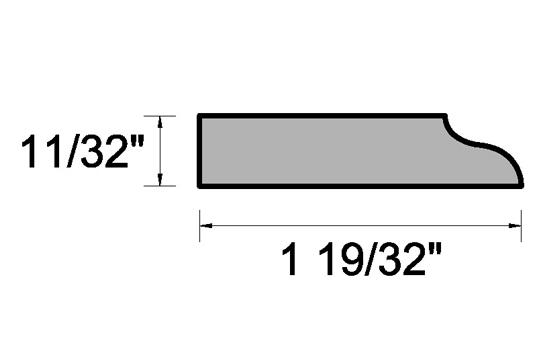 Main 3 - (8095) 3/8" X 1-5/8" CLEAR PINE STOP BEAD MOULDING - Arlington Coal & Lumber