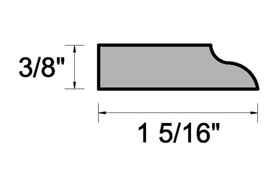 Main 3 - (8096) 3/8" X 1-5/16" CLEAR PINE STOP BEAD MOULDING - Arlington Coal & Lumber