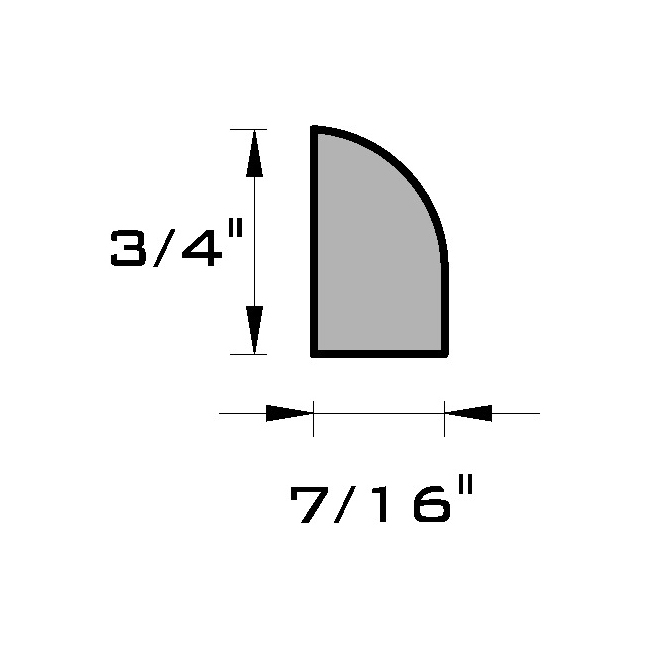 Main 1 - (8422) 7/16" X 3/4" CLEAR PINE CARPET STRIP MOULDING (BASE SHOE) - Arlington Coal & Lumber
