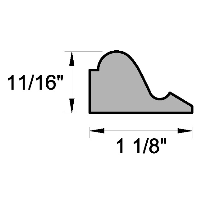 Main 3 - (8453) 11/16" X 1-1/8" CLEAR PINE BASE CAP MOULDING - Arlington Coal & Lumber