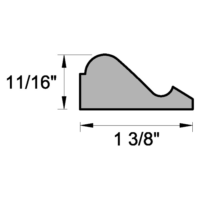 Main 3 - (8455) 11/16" X 1-3/8" CLEAR PINE BASE CAP MOULDING - Arlington Coal & Lumber