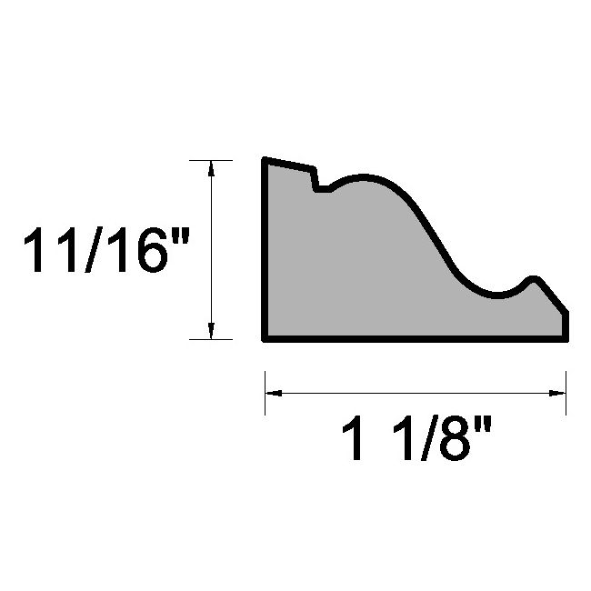 Main 3 - (8462) 11/16" X 1-1/8" CLEAR PINE BAND MOULDING  - Arlington Coal & Lumber