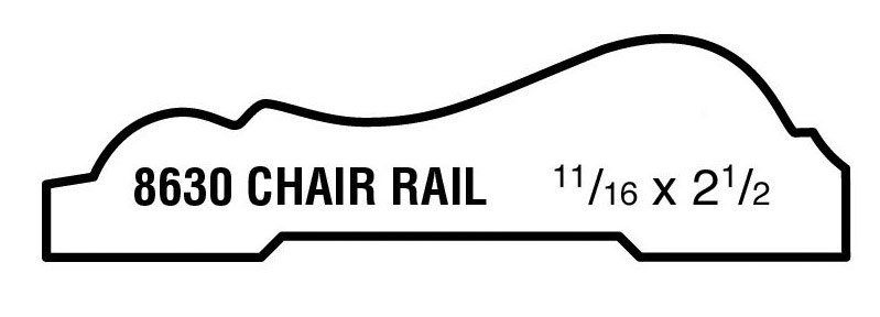Main 1 - (8630) 11/16" X 2-1/2" CLEAR PINE CHAIR RAIL MOULDING - Arlington Coal & Lumber